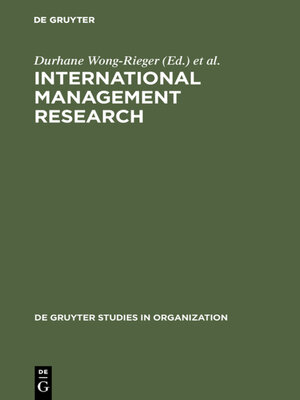 cover image of International Management Research